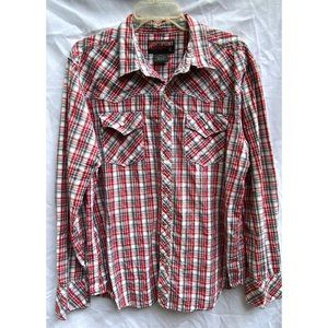 Northpoint Men's pearl Snap shirt Sz XL Red Plaid Long Sleeve